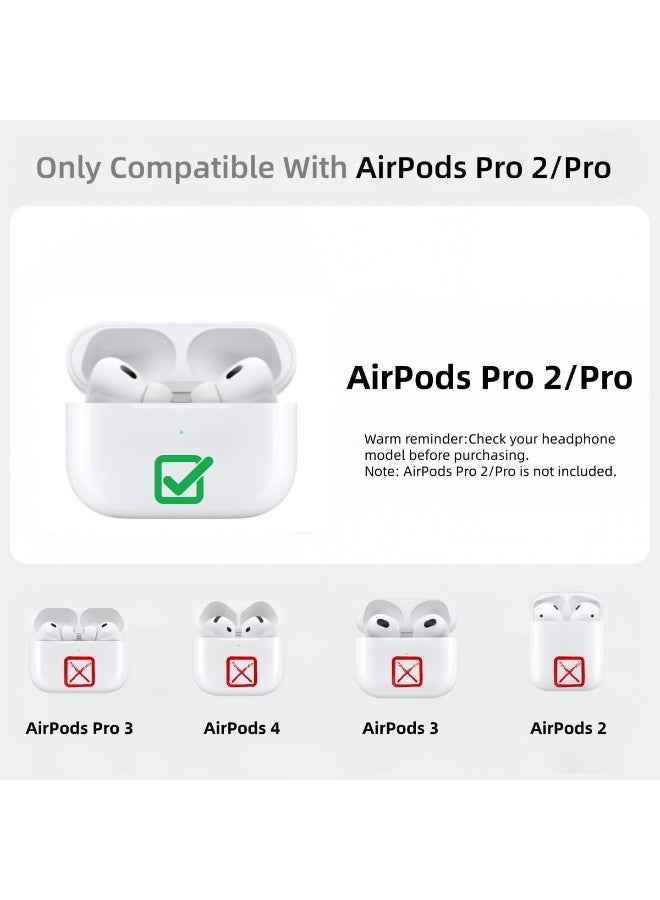 for AirPods Pro 2nd Generation Case 2022/2023 with Cleaner Kit, Soft Silicone Protective Case for Apple AirPod Pro 2 Gen Case Cover for Women Men, AirPods Pro Case with Lanyard - Image 2